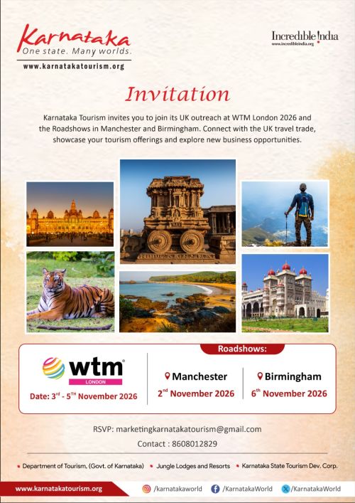 Experience Karnataka in the UK: Join Karnataka Tourism at WTM London & UK Roadshows 2026