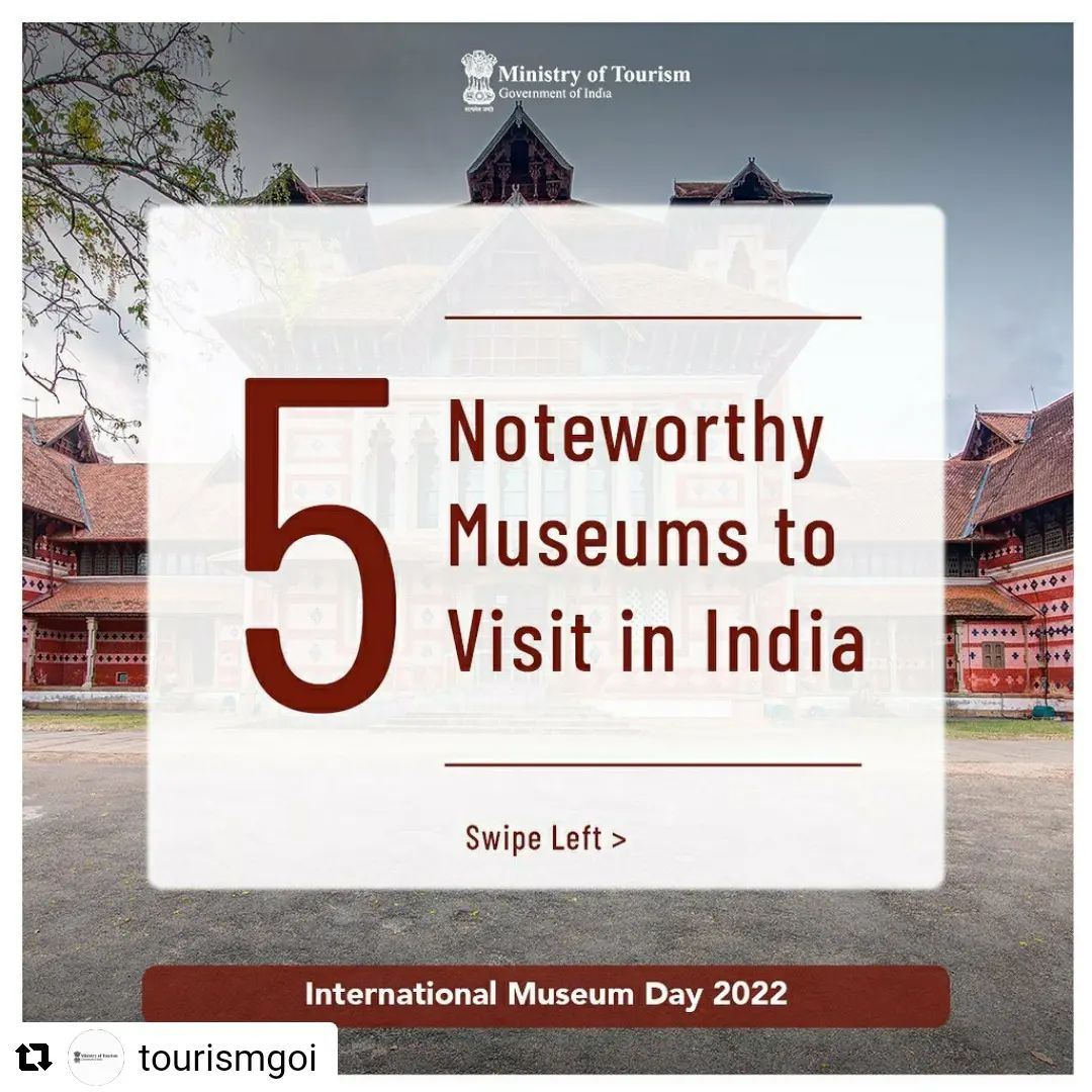 #Repost @tourismgoi with @let.repost 
• • • • • •
Museums take us on a walk through the artefacts, introducing us to the ideas from the past.
This International Museum Day, let us take you to some of the unique repository of history spread across India.

#InternationalMuseumDay #InternationalMuseumDay2022 #DekhoApnaDesh 

@gkishanreddyofficial @kishan_reddy_office_official @shripadyessonaik @ajaybhattuk @ministryofculturegoi @bengaltourismgov @gujarattourism @andhrapradeshtourism @karnatakaworld @tntourismoffcl @amritmahotsav @pibindia @incredibleindia